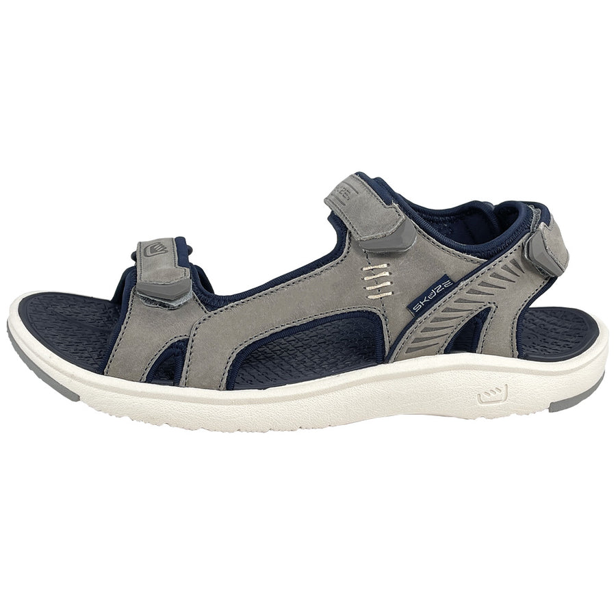 Cabo by Skuze Shoes - Grey & Navy left side view